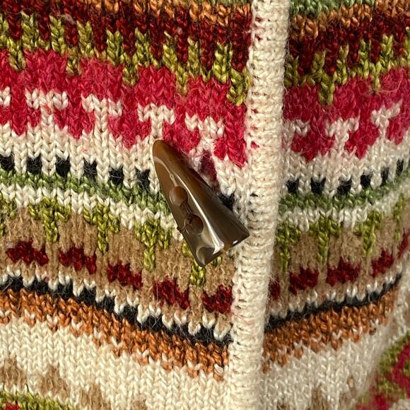 Carolyn Taylor multicolored buttoned collared cardigan - neutrals XL extra large - Picture 8 of 10